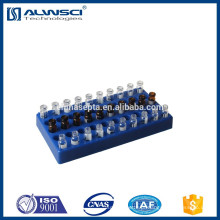 Estável 5 * 10 posições 2 ml hplc Vial blue Racks de polietileno
